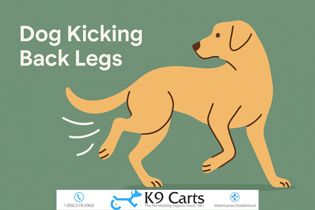 Dog kicking back leg uncontrollably