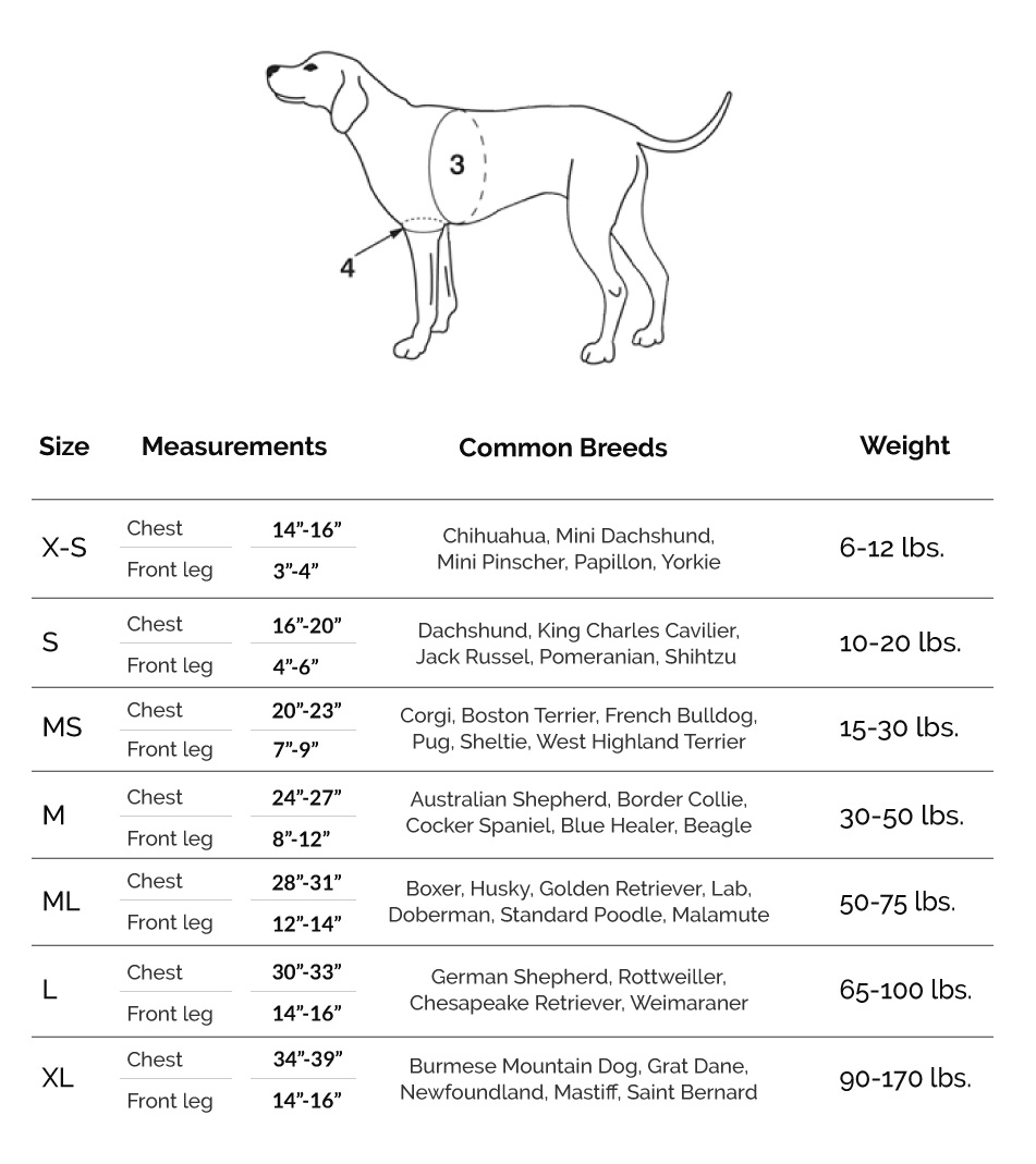 Walkabout Front Harness Measurements