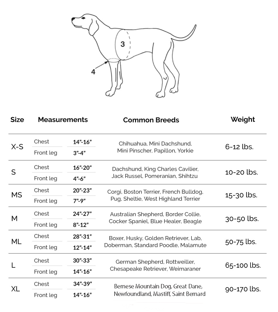 Walkabout Front Harness Measurements